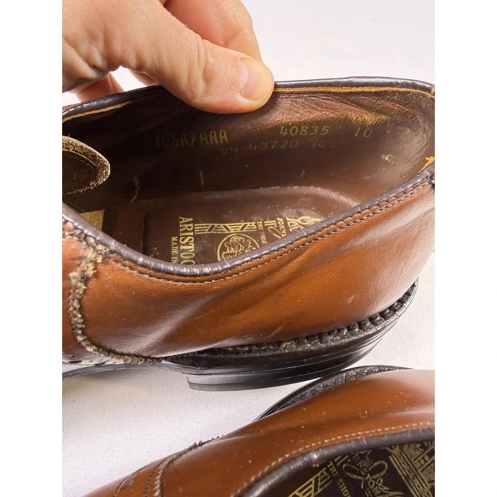Johnston & Murphy Aristocraft Men's Size 10AAA Leather Brown Brogue Oxford Shoes